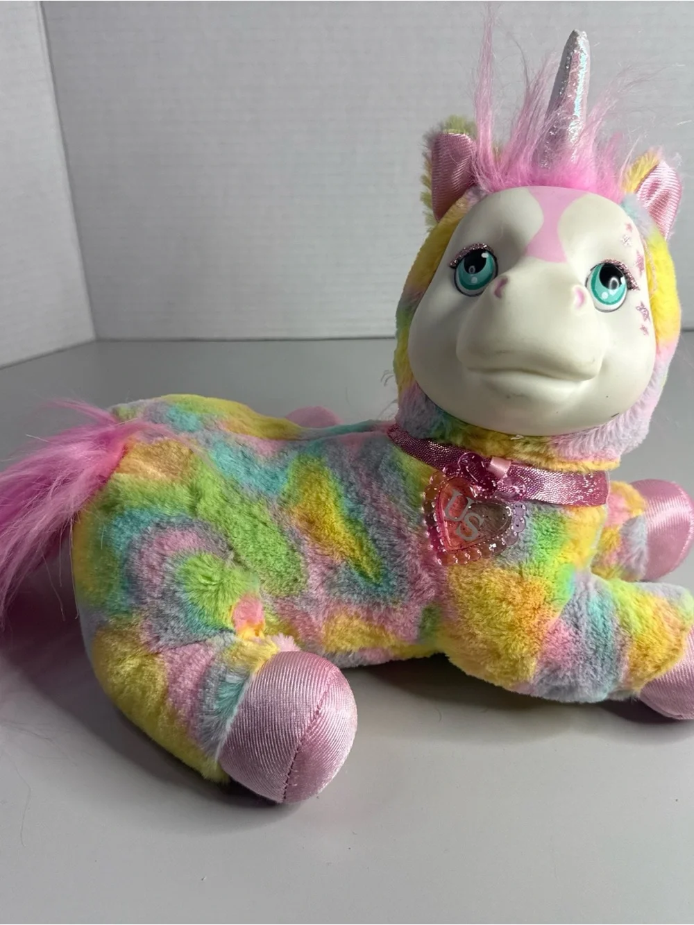 Plush Rainbow Unicorn Toy with babies - Pink Accent